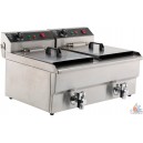 Friteuse double cuves 2x 8 litres avec vidange 2x3300W 220V