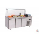 Saladette tropicalisé 2 portes vitre droite 428 litres 1400xp700xh1375