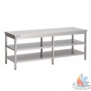 Table inox avec 2 tablettes 2000X600x850 mm