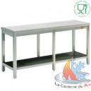 Table inox avec sous tablette 2200x700xh880