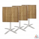 Table basculant bistro carre bois/alu  600x600 mm