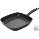 Poêle grill carrée av 1 poignées en fonte d'aluminium Ø 28xh28cm