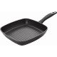 Poêle grill carrée av 1 poignées en fonte d'aluminium Ø 28xh28cm