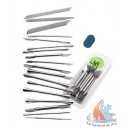 Kit de 18 outils de décor + pierre à affûter 