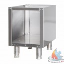 Soubassement inox ouvert, sur pieds réglables 400X700XH570