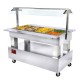 Buffet chauffant, bain marie, 4x GN1/1-150 (Bois Blanc)  L1440xP660xH1370