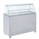 Meuble inox support vitrine  sur roulettes 1060x615xh1380