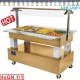 Buffet chauffant, bain marie, 4x GN 1/1-150 (chêne clair)