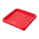 Couvercle rond rouge pour bac D 22.9 cm