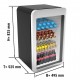 Mini bar réfrigéré vitré 113 litres  Noir/Argent L495xP525xH825mm