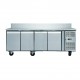 Table frigorifique ventilée, 4 portes, 550 litres - 2430x700xh880/900mm