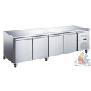 Table frigorifique ventilée, 4 portes, 550 litres - 2430x700xh880/900mm