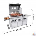 Gril au charbon de bois/grilleur pour poulet avec 8 brochettes  1800 x 900 x 1100 mm