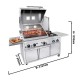 Gril au charbon de bois/grilleur pour poulet avec 8 brochettes  1800 x 900 x 1100 mm