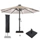 Parasol à led ronde Noir OU Taupe Ø  300 X H2350 mm