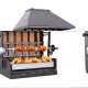 Grill à charbon de bois 1 broche 3 poulets 1000 x 625 x 1000 mm