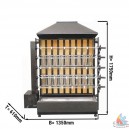 Grill à charbon de bois 4 broche 20 poulets 1350 x 610 x 1570 mm