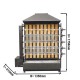 Grill à charbon de bois 5 broche 25 poulets 1350 x 610 x 1750 mm