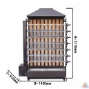 Grill à charbon de bois 6 broche 30 poulets 1350 x 610 x 1930 mm