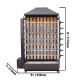 Grill à charbon de bois 6 broche 30 poulets 1350 x 610 x 1930 mm