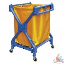 Chariot bleu pliable blanchisserie 71x66xh95