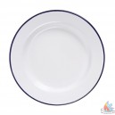 Assiettes émaillé fer blanc/bleu Ø 18xh 1.7 cm 6 pièces