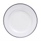 Assiettes émaillé fer blanc/bleu Ø 18xh 1.7 cm 6 pièces