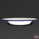 Assiettes émaillé fer blanc/bleu Ø 18xh 1.7 cm 6 pièces