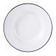 Assiettes émaillé fer blanc/bleu Ø 18xh 1.7 cm 6 pièces