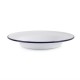 Assiettes émaillé fer blanc/bleu Ø 18xh 1.7 cm 6 pièces