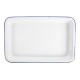 Plat rectangulaire émaillé fer blanc/bleu 330 ml L18xP13xh4 cm