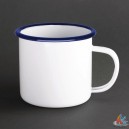 Tasse émaillé fer blanc/bleu 250 ml Ø 7xh7 cm 