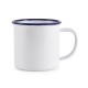 Tasse émaillé fer blanc/bleu 250 ml Ø 7xh7 cm 