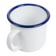 Tasse émaillé fer blanc/bleu 250 ml Ø 7xh7 cm 