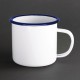 Tasse émaillé fer blanc/bleu 250 ml Ø 7xh7 cm 