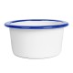 Ramequin émaillé fer blanc/bleu 60 ml Ø 7xh3.5 cm 12p