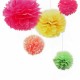 Pom pom en papier Ø 25 cm Couleur vert rose orange fuchsia