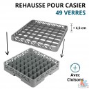 Rehausse Casier verre  &agrave; 49 compartiments  L50xP50xH4.5cm 