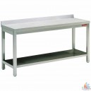 Table en kit inox mural  avec sous-tablette 700x700xh900
