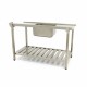 Plonge table lave vaisselle gauche 1 cuves L120xp75xh85 cm  2 égouttoir 