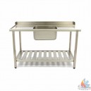 Plonge table lave vaisselle gauche 1 cuves L120xp75xh85 cm  2 égouttoir 