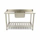 Plonge table lave vaisselle gauche 1 cuves L120xp75xh85 cm  2 égouttoir 