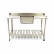 Plonge table lave vaisselle gauche 1 cuves L120xp75xh85 cm  2 égouttoir 