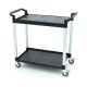 Chariot de service 2 étagères en plastique L103 x P50,5 x H96cm