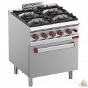Fourneau 4 feux gaz, four életrique  GN 1/1  L700xP700xH850 mm