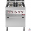 Fourneaux gaz 4 feux vifs four 400v  (LxPxH) :700x650xh850