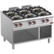 FOURNEAU 4 FEUX SUR FOUR GAZ