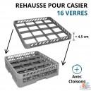 Rehausse Casier &agrave; 16 compartiments verres - L50xP50xH4.5cm 