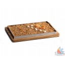 Plateau + base en acacia de pr&eacute;sentation L26 XP18 XH 3 cm