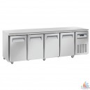 Table frigorifique ventil&eacute;e, 4 portes, 550 litres - 2430x700xh880/900mm
